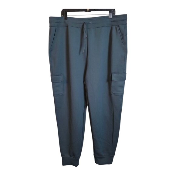 32 Heat Women's Relaxed Cargo Joggers Steel Blue Drawstring Elastic Waist XXL - Picture 6 of 17